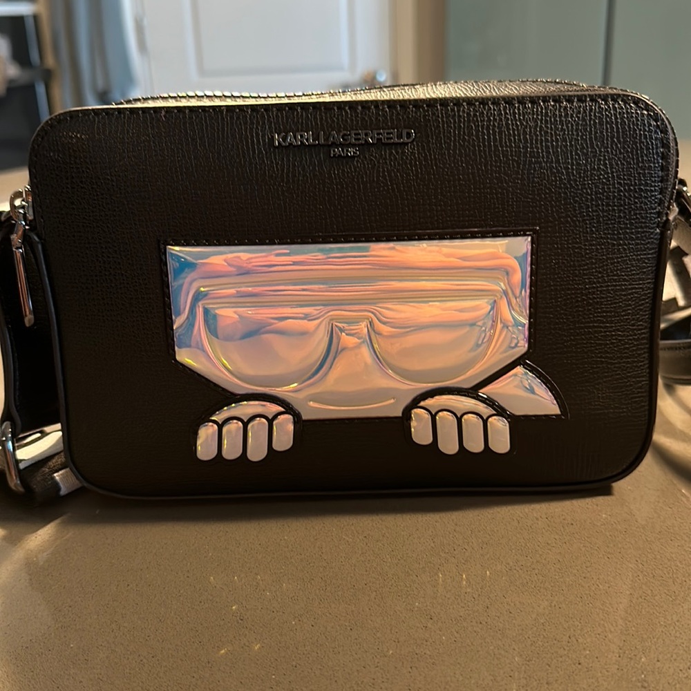 Karl lagerfeld Paris trendy crossbody with luggage strap